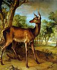 Jean-Baptiste Oudry The Watchful Doe painting
